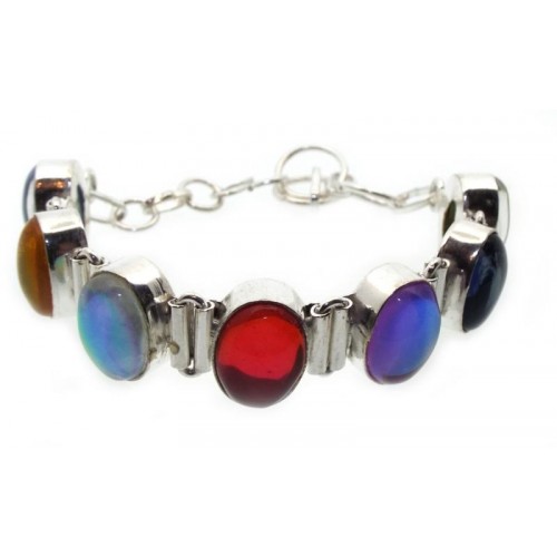 Assorted Aura Quartz Indian Silver Bracelet 02